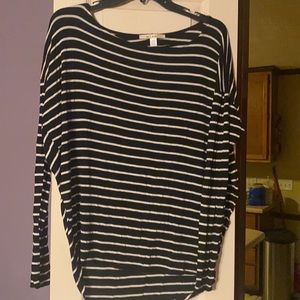 Black and White Striped Long Sleeve Top